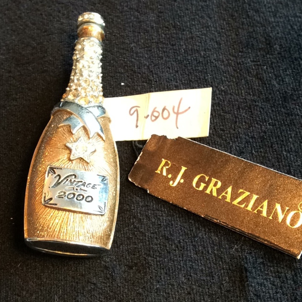 Vintage Graziano New Years Champagne Brooch